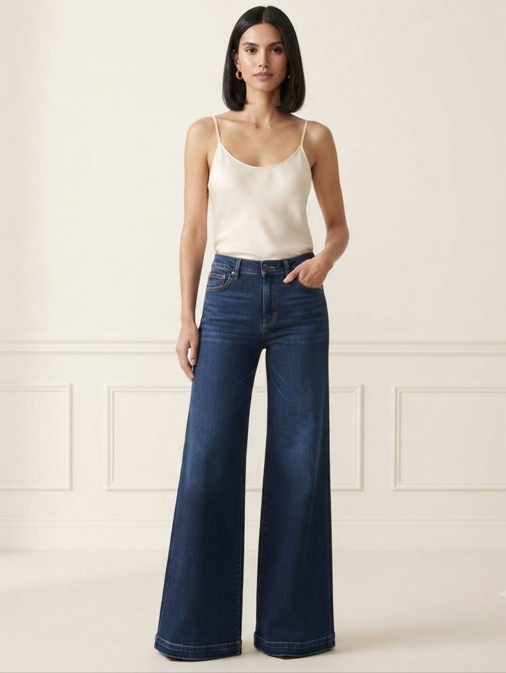 BCBGeneration darkwash low rise wide leg jeans 30
